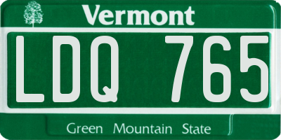 VT license plate LDQ765