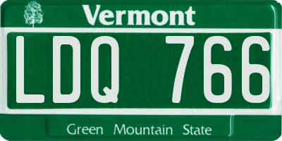 VT license plate LDQ766