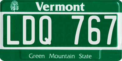 VT license plate LDQ767
