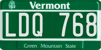 VT license plate LDQ768