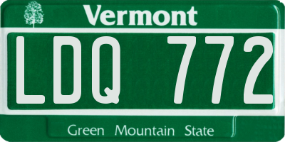 VT license plate LDQ772