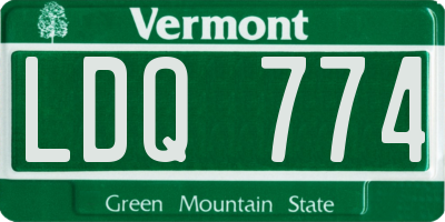 VT license plate LDQ774
