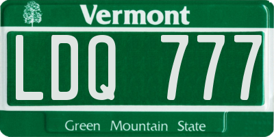 VT license plate LDQ777