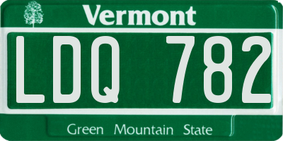 VT license plate LDQ782