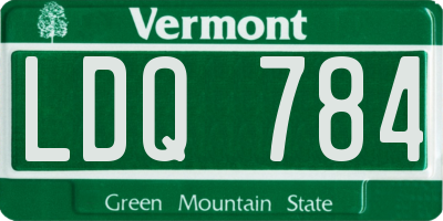 VT license plate LDQ784