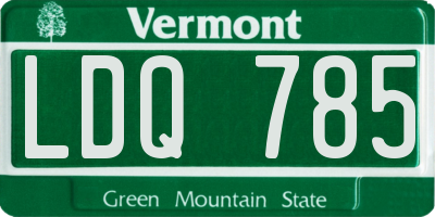VT license plate LDQ785