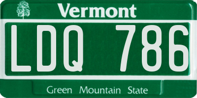 VT license plate LDQ786