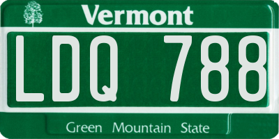 VT license plate LDQ788