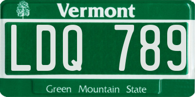 VT license plate LDQ789
