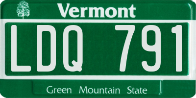VT license plate LDQ791
