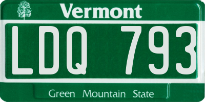 VT license plate LDQ793
