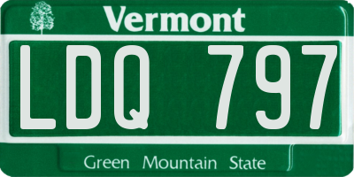 VT license plate LDQ797