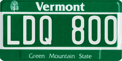 VT license plate LDQ800