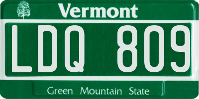 VT license plate LDQ809