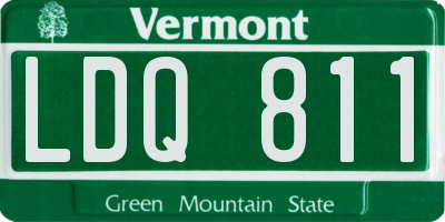 VT license plate LDQ811