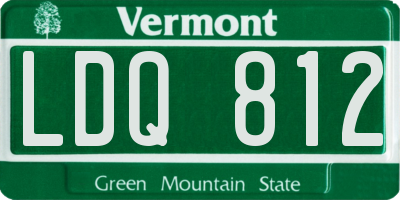 VT license plate LDQ812