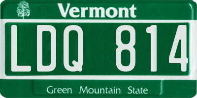 VT license plate LDQ814