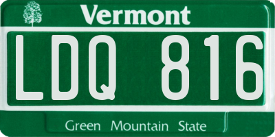 VT license plate LDQ816