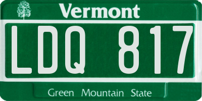 VT license plate LDQ817