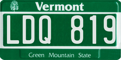 VT license plate LDQ819