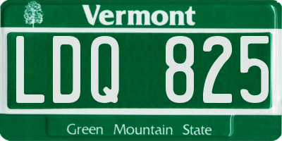 VT license plate LDQ825