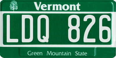 VT license plate LDQ826