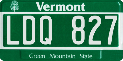 VT license plate LDQ827