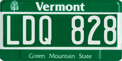 VT license plate LDQ828