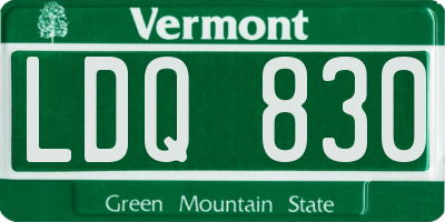 VT license plate LDQ830