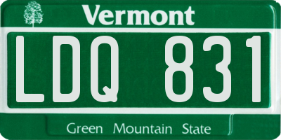 VT license plate LDQ831