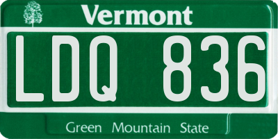 VT license plate LDQ836