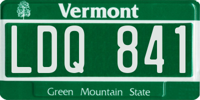 VT license plate LDQ841
