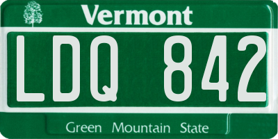 VT license plate LDQ842