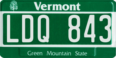 VT license plate LDQ843