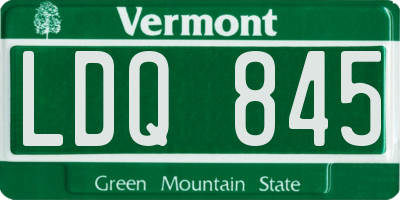 VT license plate LDQ845