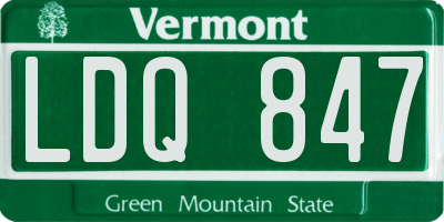 VT license plate LDQ847