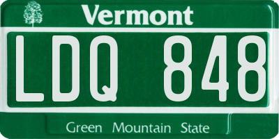 VT license plate LDQ848