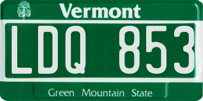VT license plate LDQ853