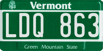 VT license plate LDQ863