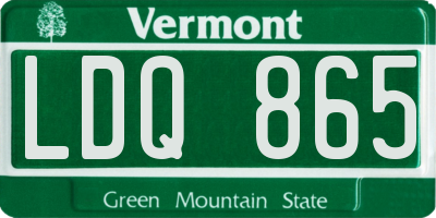 VT license plate LDQ865