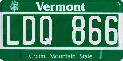 VT license plate LDQ866