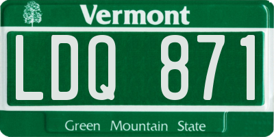 VT license plate LDQ871
