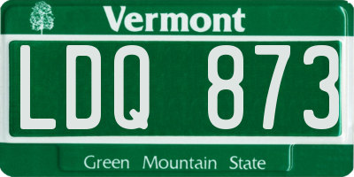VT license plate LDQ873