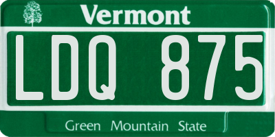 VT license plate LDQ875