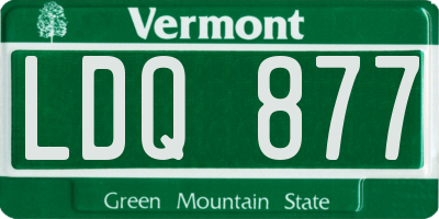 VT license plate LDQ877