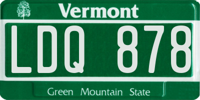 VT license plate LDQ878