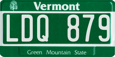 VT license plate LDQ879