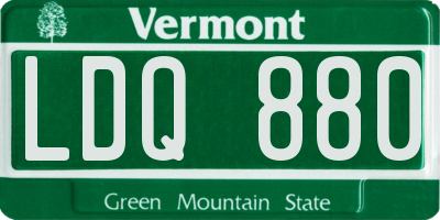 VT license plate LDQ880