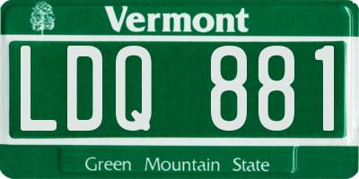 VT license plate LDQ881