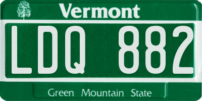 VT license plate LDQ882